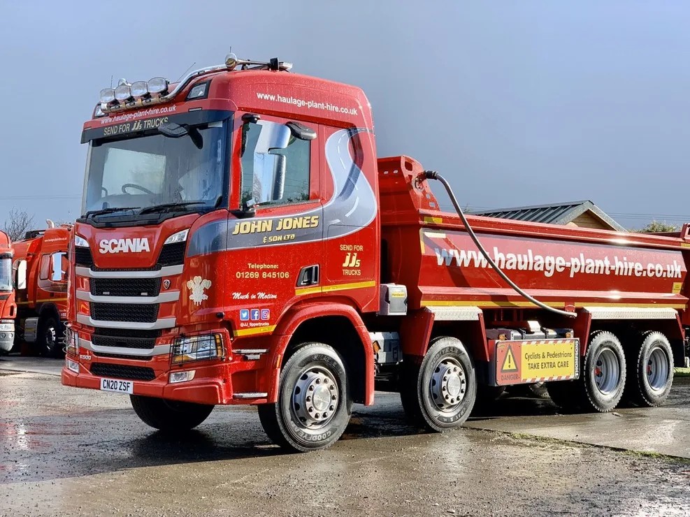 John Jones and Son tipper lorry delivering aggregates