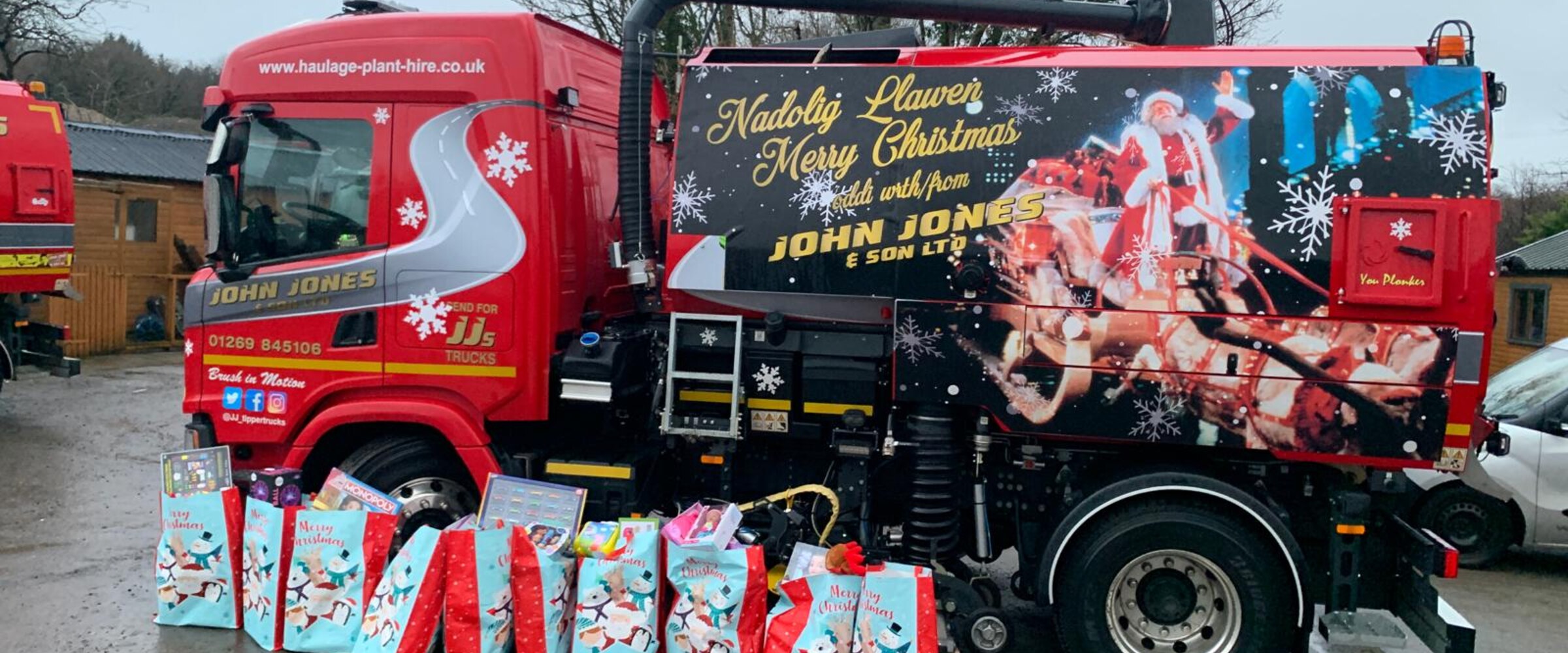 John Jones lorry supporting a local community Christmas initiative