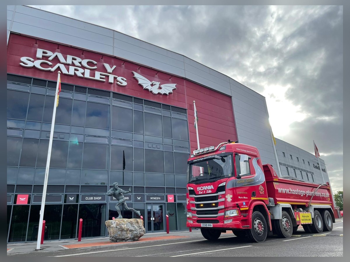 John Jones lorry at a community sports venue